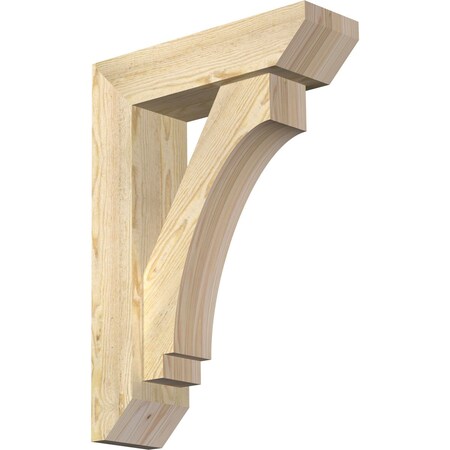 Ekena Millwork Imperial Slat Rough Sawn Bracket w/ Offset Brace, Douglas Fir, 6"W x 20"D x 28"H BKT0604X20X28IMP06RDF